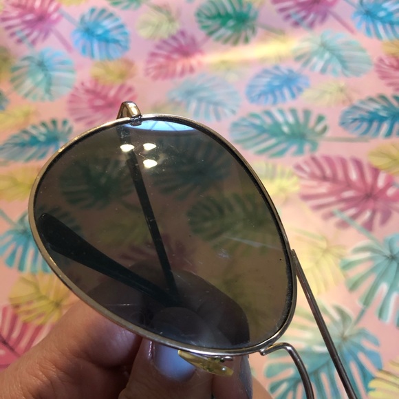 Gold Color Aviator Frames, Gray Lens Sunglasses - Picture 5 of 5